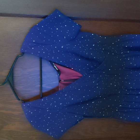 eShakti Galaxy Star Ombre Purple Short Sleeve Wayward Fantasy Dress Sz M/ 10 - Picture 2 of 11